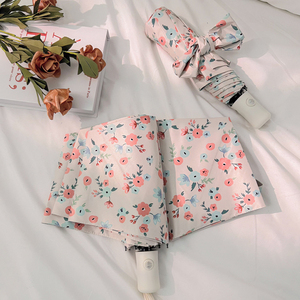 Cottagecore français 21 pouces <span class=keywords><strong>parapluie</strong></span> fleurs motif compact portable pliable <span class=keywords><strong>parapluie</strong></span> pour les femmes - Product Image 1