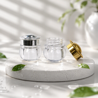 Pot en plastique de 10g pour poudre à ongles en gros, pot vide pour paillettes et poudre libre avec couvercles dorés, idéal pour le maquillage
