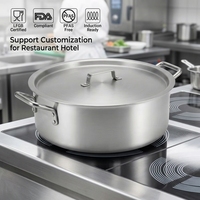 Marmite en aluminium de grande taille en gros, marmite à soupe en aluminium, marmites à bouillon, cuisinière à induction avec couvercle pour restaurant, hôtel