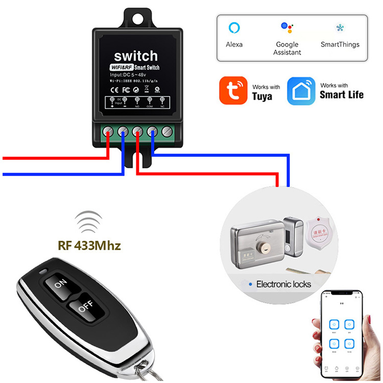 Home Automation System Smart Solution Interruttore Wifi Door Smart Home System Rf Wireless Remote Control Tuya Wifi Smart Switch