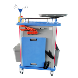 Chariot médical d'urgence ABS portable MT MEDICAL, vente en gros d'usine à bas prix, chariot de sauvetage hospitalier avec tiroirs, roues et poteau IV - Product Image 6