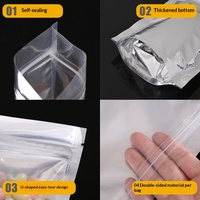 Sacs d'emballage personnalisés en Mylar, pochettes verticales, sacs à fermeture éclair avec fenêtre transparente occultante pour grains de café, noix, aliments pour animaux de compagnie, vente en gros
