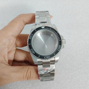 Boîtier argenté brossé + bracelet + <span class=keywords><strong>lunette</strong></span>, 40 mm, verre plat/grossissant, verre saphir, mouvement NH35/NH36. - Product Image 3