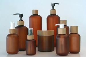 Prix de gros, col en bambou ambré givré, bocal en plastique - Product Image 5