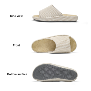 Chaussons en lin pour femmes et hommes, respirants, confortables, légers, silencieux, à bout ouvert, en matériau naturel - Product Image 3