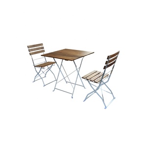 Muebles de madera maciza modernos para jardín, silla plegable, juego de tres mesas para cerveza - Product Image 1