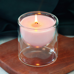 Portavelas <span class=keywords><strong>de</strong></span> Vidrio Transparente <span class=keywords><strong>de</strong></span> Doble <span class=keywords><strong>Pared</strong></span>, Frascos <span class=keywords><strong>de</strong></span> Vidrio Resistentes al Calor para Velas Aromáticas, Recipientes para Decoración del Hogar - Product Image 4