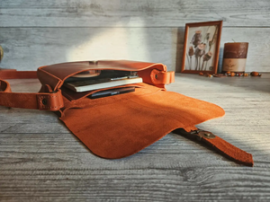 Personalized <b>Small</b> Leather Crossbody Bag for Women Handmade Purse Cute Shoulder <b>Handbag</b> Gift for Her - Product Image 2