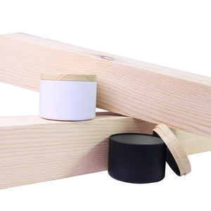 Matte Màu Đen Trắng 4Oz 6Oz 8Oz Nến Tin Với Nắp Bằng Gỗ Tinplate Nến Jar Biểu Tượng Tùy Chỉnh Kim Loại Có Thể - Product Image 5