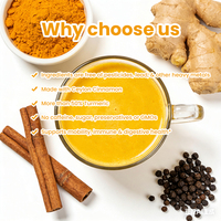 Mélange de lait doré biologique à marque privée OEM avec curcuma, gingembre, cannelle de Ceylan, thé au lait au curcuma