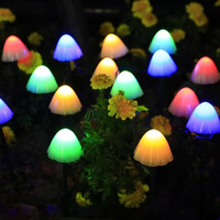Guirlande de lumières LED solaires en forme de champignons pour Noël, avec télécommande, IP65, décoration extérieure pour cour et jardin