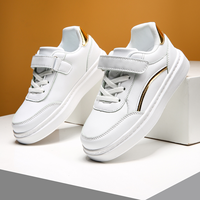 Chaussures de Sport Noires de Campus pour Garçons et Filles, Collection Automne 2025, Résistantes à l'Eau avec Surface en Cuir, Chaussures Décontractées pour Enfants