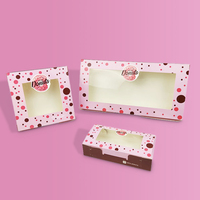 Vente en gros emballage en carton de papier pliable biodégradable personnalisé boîte d'emballage de gâteau biscuit cookie beignet avec logo