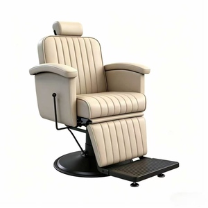 Fauteuil de Barbier Moderne en Cuir avec Rotation à 360 Degrés et Pompe Hydraulique pour Salons de Coiffure et Instituts de Beauté - Mobilier de Salon Commercial - Product Image 2