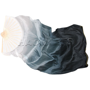 مروحة يدوية حريرية للنساء بسعر المصنع وجودة عالية، تصميم جديد طويل لرقص البطن بنمط الخيزران للحفلات - Product Image 2