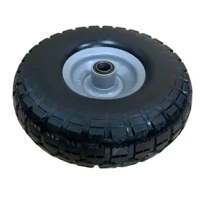 Nouveau produit 10 pouces 4.10/3.50-4 robuste en caoutchouc solide/PU plat tubeless chariot rempli roue en mousse