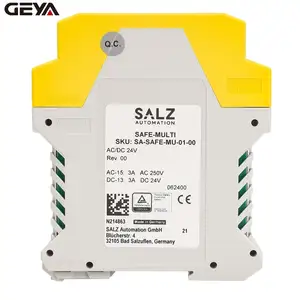 GEYA SAFE-relè di sicurezza multiplo per AC/DC 24 V +/- 10% con utilizzo della categoria 5A uscita relè design del circuito ridondante