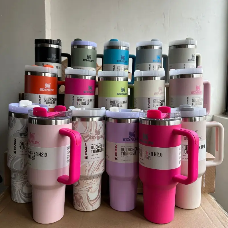 Factory Price 40oz Double Wall Vacuum Insulated Thermos Cup with Handle Lid Stainless Steel Car Thermos Straw Coffee Cup