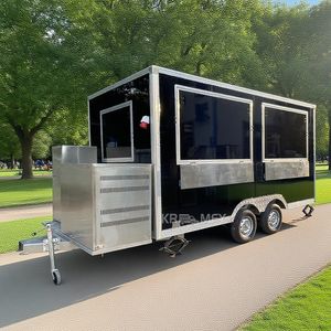 Remorque de luxe avec station de préparation de sandwichs, stockage frigorifique, distributeurs de boissons, camion de tacos mobile, kiosque alimentaire pour événements en plein air - Product Image 2