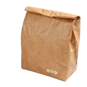 Hoge Kwaliteit Duurzaam Lunch Zak Opslag Wasbare Outdoor Geïsoleerde Tas Thermische Roll Pack Bag Kraft Koeltas