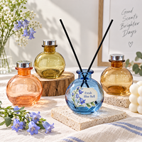 Diffuseur d'arômes en verre en gros rose/bleu, bouteille vide de 100 ml pour huiles essentielles, diffuseur à bâtonnets, décoration intérieure, logo personnalisé, marque privée