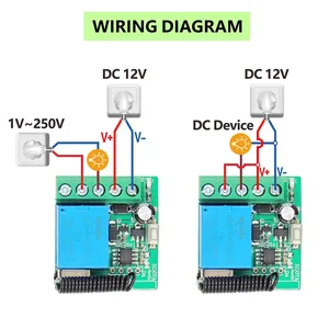 Rf 433 MHz DC 12V 10A 1CH không dây điều khiển từ xa chuyển đổi khô liên hệ với <span class=keywords><strong>Relay</strong></span> Receiver Transmitter - Product Image 4