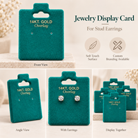 Boucles d'oreilles clous en argent plaqué personnalisées, hypoallergéniques, avec carte d'emballage pour collier et boucles d'oreilles, pour femmes