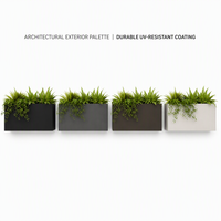 Jardinière murale personnalisée en fer thermolaqué avec corps fermé solide, antirouille, pour mur extérieur et clôture