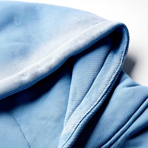 Sweat-shirt à capuche oversize pour homme, bleu clair uni, en molleton de coton, coupe décontractée, automne, manches classiques, avec poches - Product Image 5