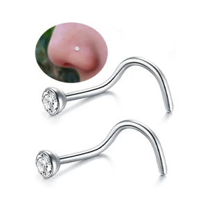 Venta al por mayor G23 titanio curvado claro CZ titanio joyería Piercing L forma/<span class=keywords><strong>S</strong></span> forma nariz anillo para mujeres - Product Image 4
