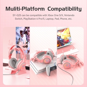 Prodotti di alto livello SOYTO SY-G25 corna RGB HD microfono 3D Space Sound <span class=keywords><strong>cuffie</strong></span> auricolari da gioco - Product Image 4