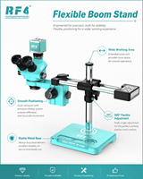 Microscope RF4 FO33C 4K HD Stéréo Trinoculaire avec Bras Articulé pour Réparation de PCB de Téléphone, Soudure et Équipement de Réparation Électronique