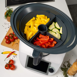 Cheminée à vapeur en acier inoxydable avec diviseurs de chambre de cuisson Diviseur demi-quart pour <span class=keywords><strong>Varoma</strong></span> Vorwerk TM5 <span class=keywords><strong>TM6</strong></span> TM31 - Product Image 5