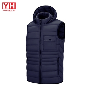 Vestes <span class=keywords><strong>Doudoune</strong></span> sans manches imperméables d'hiver avec fermeture éclair et poche avec logo personnalisé pour hommes <span class=keywords><strong>Doudoune</strong></span> sans manches avec capuche - Product Image 5