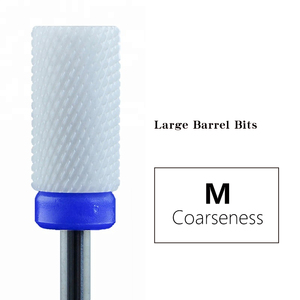 6.6mm Coated Large Barrel Ceramic Nail <b>Drill</b> <b>Bit</b> Grit C M F for Salon Manicure Gel Removal - Product Image 4
