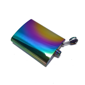 Bán Buôn 8 Oz Cầu Vồng Colour In Thép Không Gỉ Rượu Whiskey Rượu <span class=keywords><strong>Hip</strong></span> <span class=keywords><strong>Flask</strong></span> Cho Phụ Nữ - Product Image 4