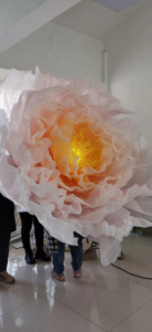 Décoration intérieure fleur centre commercial affichage 3 <span class=keywords><strong>M</strong></span> <span class=keywords><strong>fleurs</strong></span> artificielles blanc/rose papier Organza <span class=keywords><strong>fleurs</strong></span> géantes pour la décoration de mariage - Product Image 2