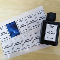 Étiquette rectangulaire autocollante en vinyle doré double face, impression résistante à l'huile, autocollant pour flacons de parfum avec votre logo