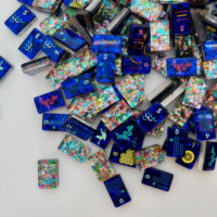 MAHJ PIT : Le jeu de tuiles de Mahjong américain en acrylique original Confetti Tiles 160 avec tapis de jeu MAHJ PIT