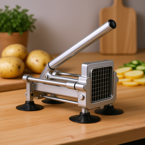 Cortador de patatas fritas de acero inoxidable, cortador de patatas y verduras de 3 cuchillas - Product Image 2