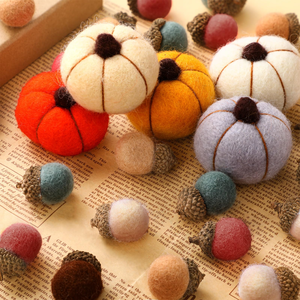 Decorazioni in Feltro a Forma di Zucca per Halloween e Natale, Piccole Zucche in <span class=keywords><strong>Lana</strong></span> per Decorazioni Domestiche, Alberi, Pareti e Feste - Product Image 6