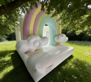 Château gonflable avec souffleur d'air pour la salle de jeux <span class=keywords><strong>des</strong></span> enfants, <span class=keywords><strong>nuages</strong></span> et arc-en-ciel, matériau PVC adapté aux enfants - Product Image 1