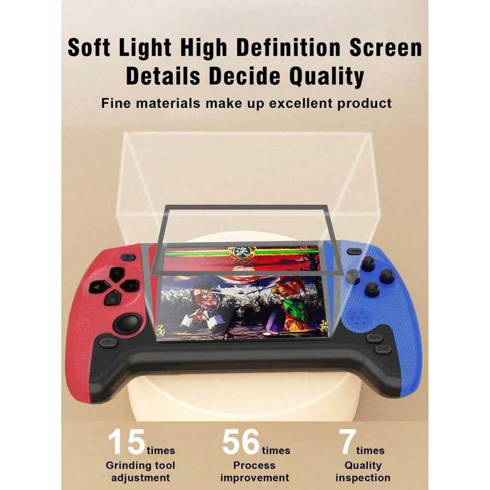 1pc New Big Screen Game Machine, Built-In 500 Classic Retro Games. The Nostalgic Red And White Machine Can Be Played By Two Peop