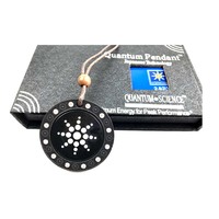 Usine personnalisé nom Logo rond disque pendentif bijoux goutte d'eau quantique scalaire énergie positive pendentif collier