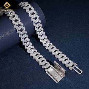 Cheap Factory Price Cuban Chain Necklace Solid 925 Sterling Silver VVS Moissanite Iced Out Cube <b>Cushion</b> Link Chain Gift - Product Image 2