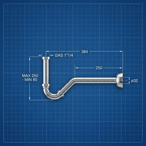 KORICINI Tubo Cromato Contemporaneo e Resistente per Bagno, Lavabo e Bidet - Product Image 2