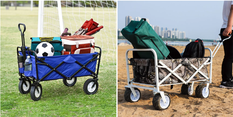 Outdoor Garden Folding Wagon Cart Spray Painting Process Steel Collapsible