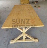 Table à manger pliable en bois de conception antique pour l'entrée de salon d'hôtel pour la cour extérieure de ferme de parc
