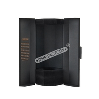 Boîtes d'emballage personnalisées de luxe en carton rigide noir mat pour ensemble de spiritueux, champagne, whisky, bouteilles de vin rouge, verres, boîte cadeau en papier
