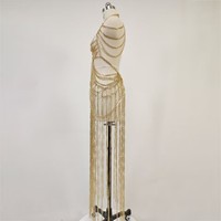 Robe de soirée d'été sexy pour femmes sans manches avec chaîne en métal faite à la main